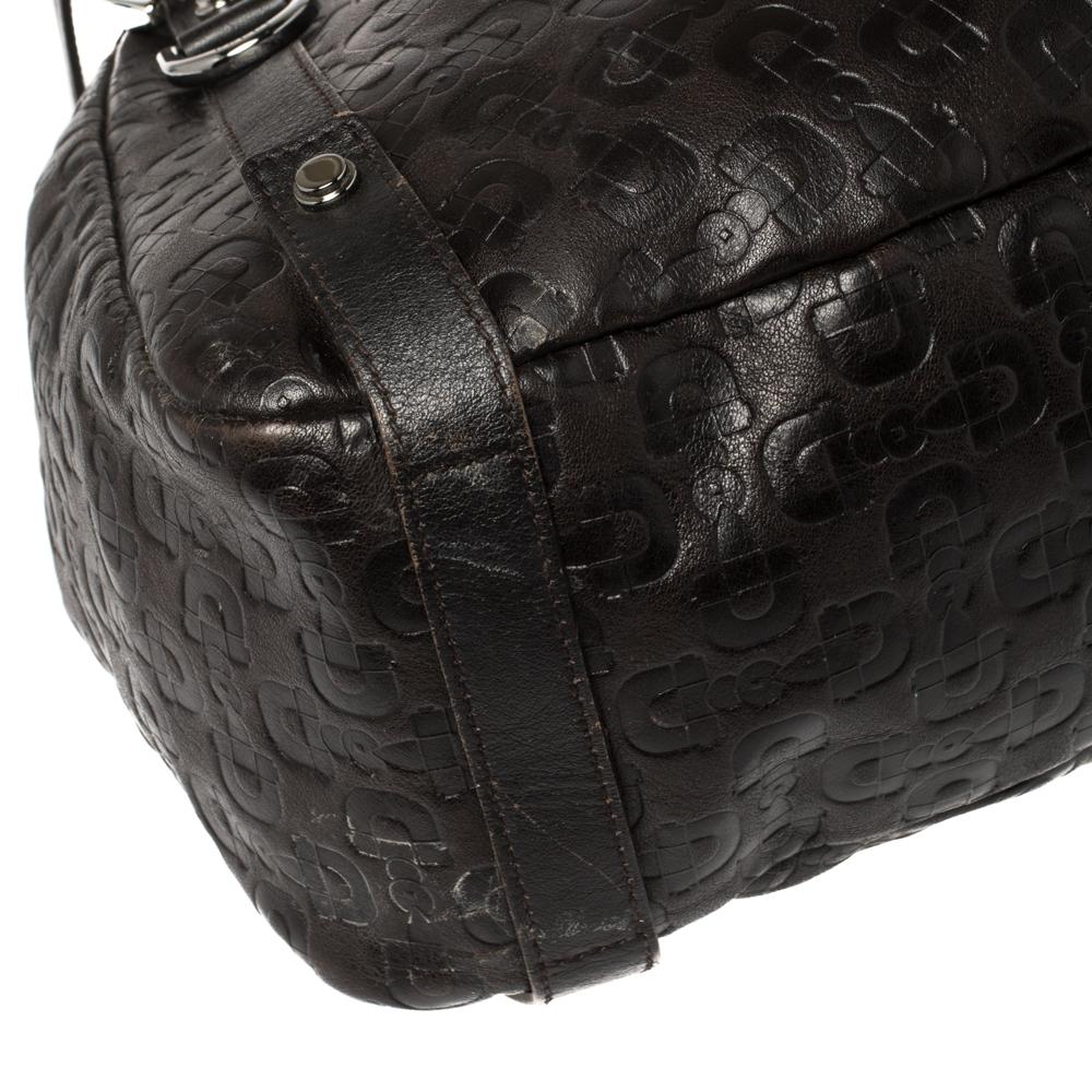 Gucci Dark Brown Horsebit Embossed Leather Medium Abbey Shoulder Bag 3
