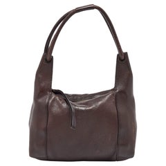 Bolso Baguette de piel marrón oscuro Gucci
