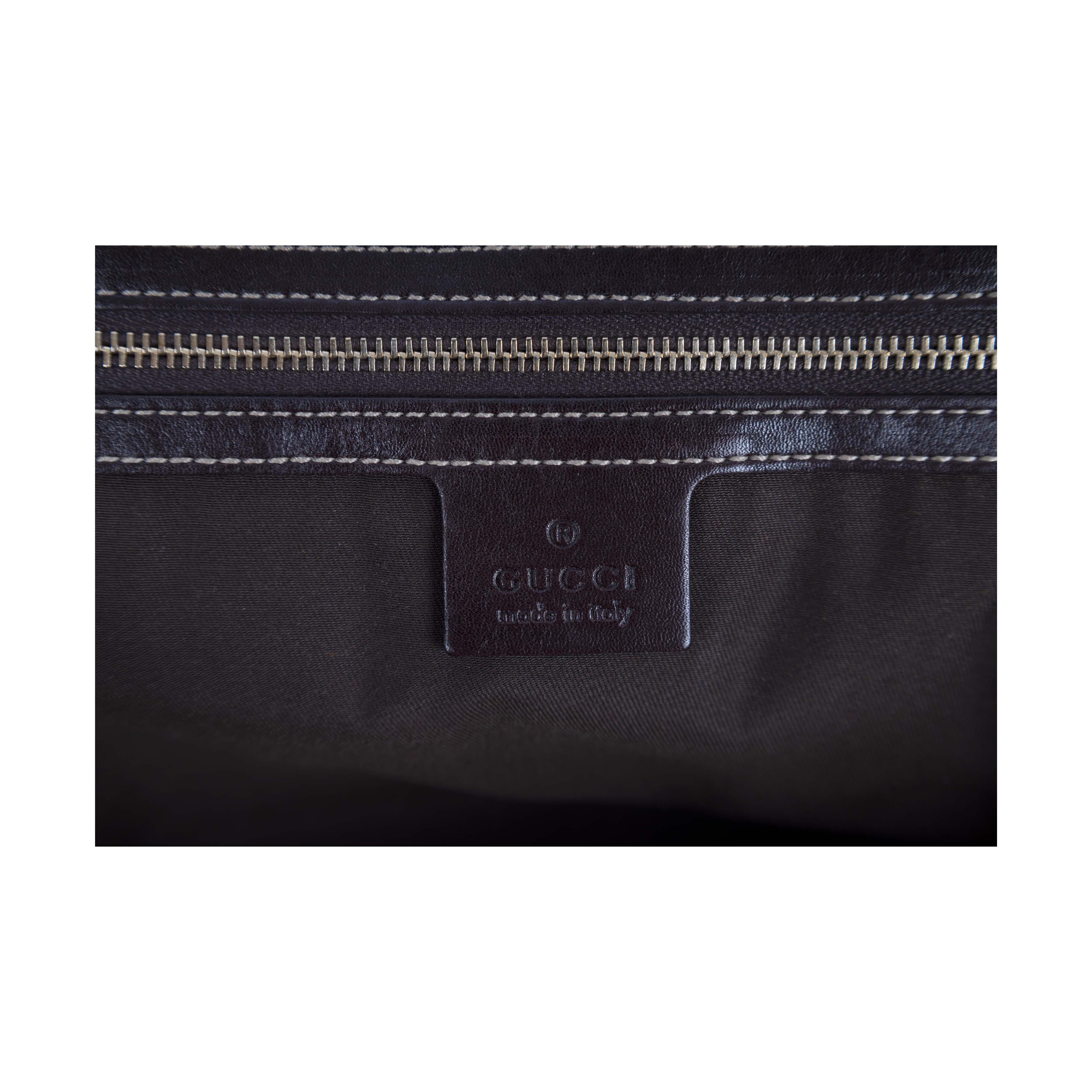 Gucci Dark Brown Leather GG Britt Boston Bag - '10s 3