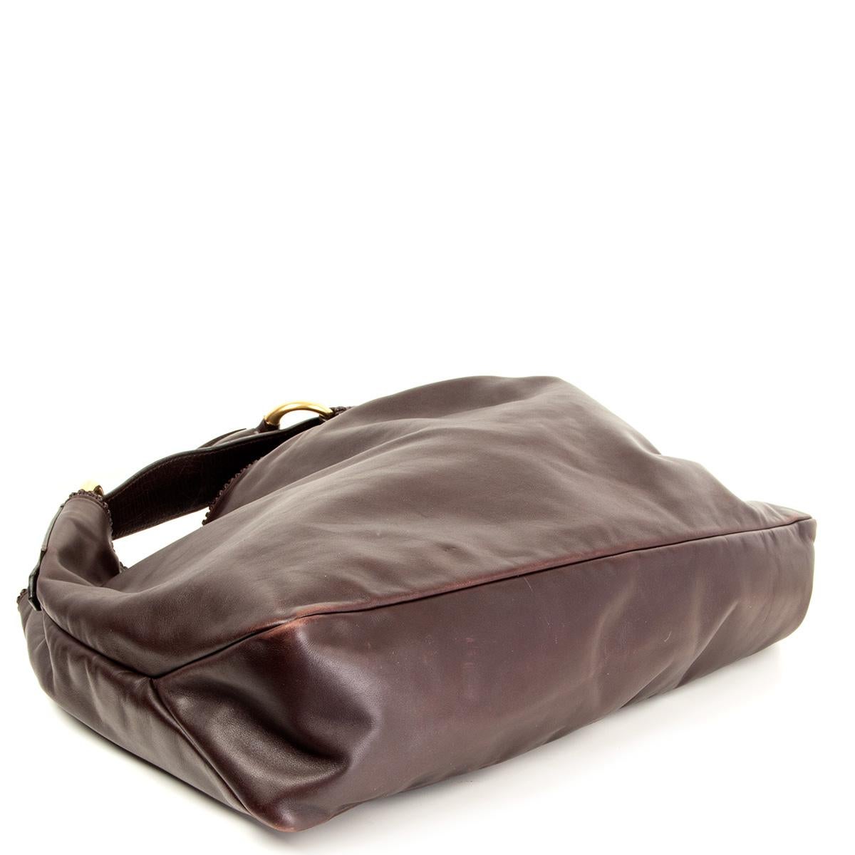 GUCCI Borsa a tracolla HORSEBIT LARGE HOBO in pelle marrone scuro In condizioni discrete a Zürich, CH