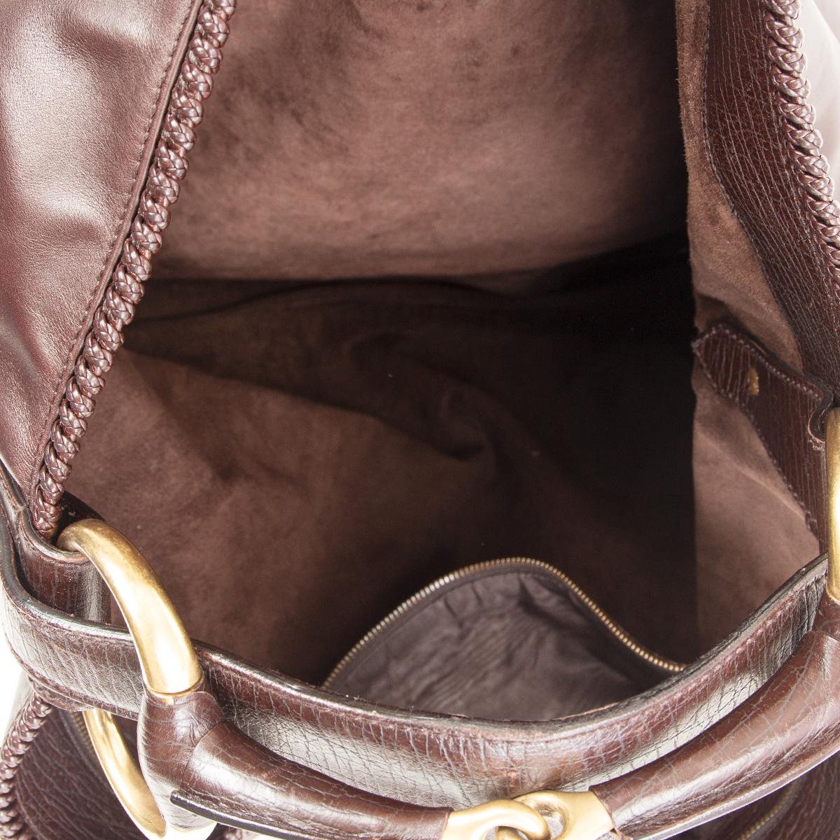 Donna GUCCI Borsa a tracolla HORSEBIT LARGE HOBO in pelle marrone scuro
