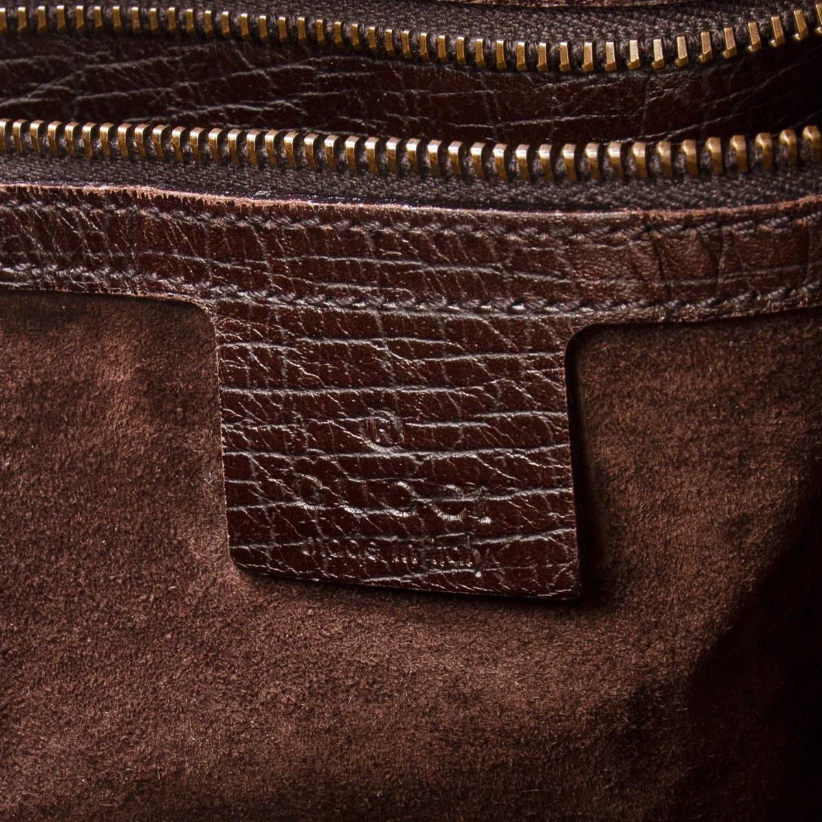 GUCCI Borsa a tracolla HORSEBIT LARGE HOBO in pelle marrone scuro 2