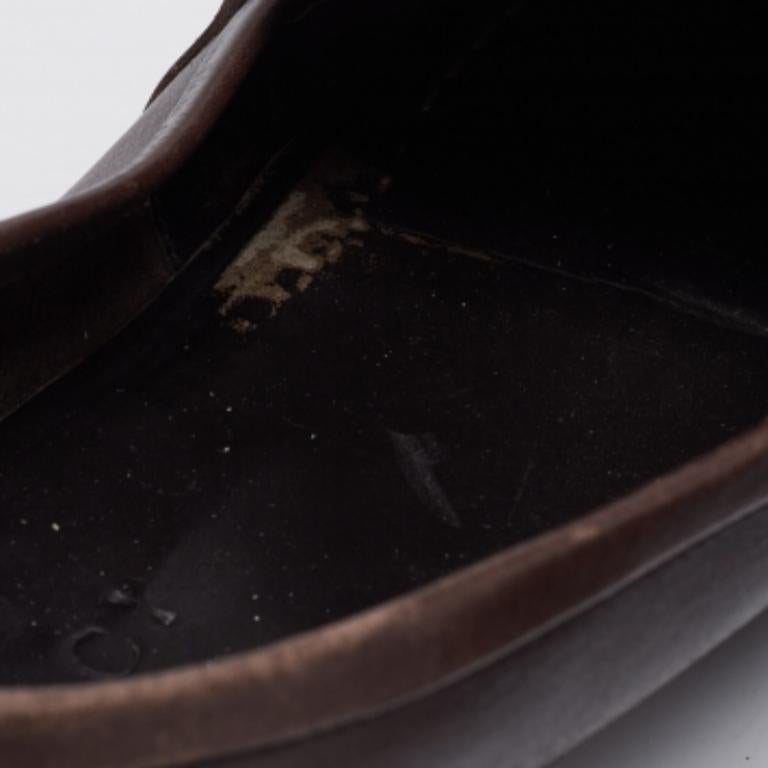 De los hombres Mocasines Gucci Jordaan Horsebit de piel marrón oscuro talla 44 en venta