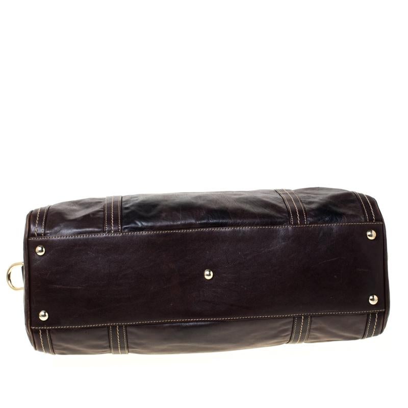 Gucci Dark Brown Leather Large Duchessa Boston Bag 5