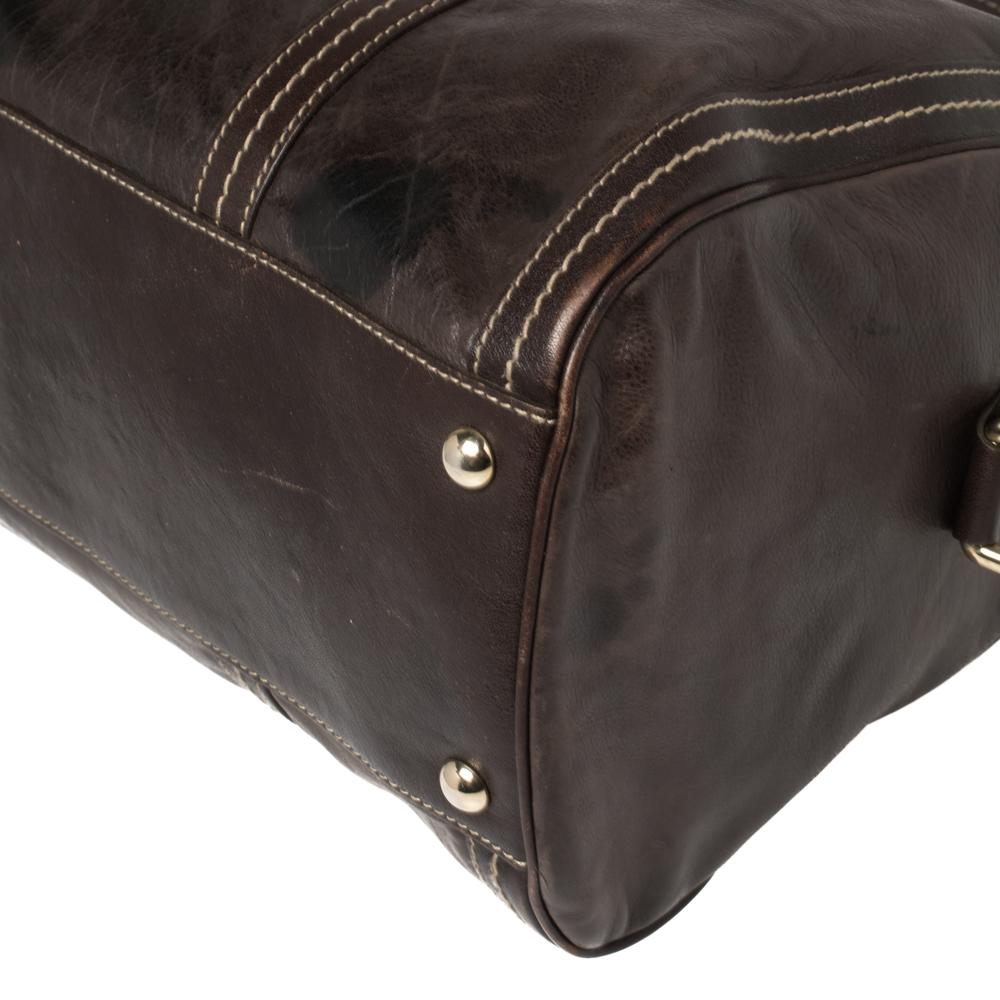 Gucci Dark Brown Leather Large Duchessa Boston Bag 3