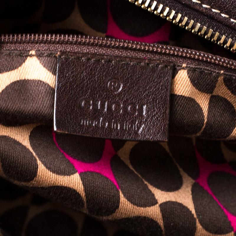 Gucci Dark Brown Leather Large Duchessa Boston Bag 1