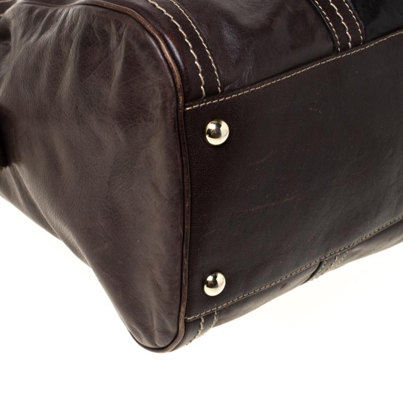 Gucci Dark Brown Leather Large Duchessa Boston Bag 4