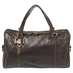 Gucci Dark Brown Leather Large Duchessa Boston Bag