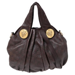 Gucci Dark Brown Leather Large Hysteria Hobo