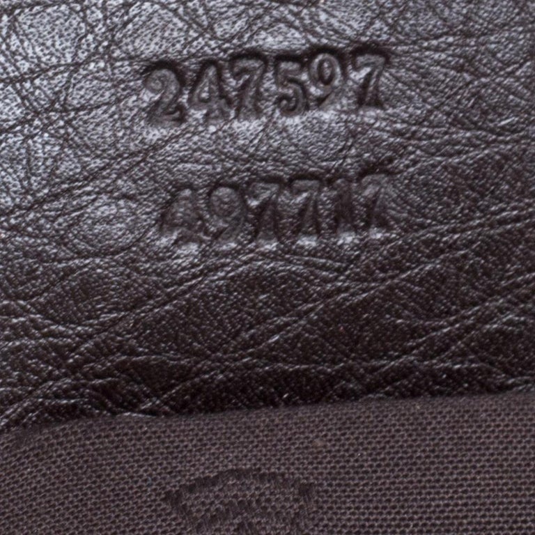 Gucci Dark Brown Leather Medium Heritage Web Hobo at 1stDibs