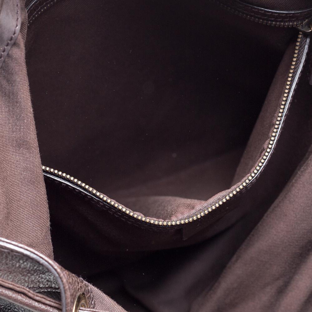 Gucci Dark Brown Leather Medium Interlocking Icon Hobo 5