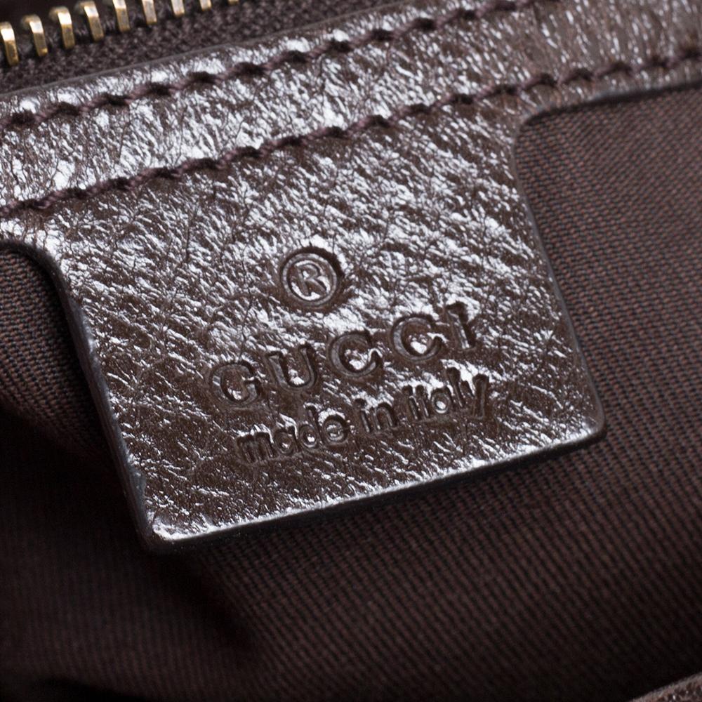 Gucci Dark Brown Leather Medium Interlocking Icon Hobo 3