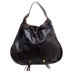 Gucci Dark Brown Leather Medium Interlocking Icon Hobo