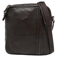 Gucci Dark Brown Leather Messenger Bag