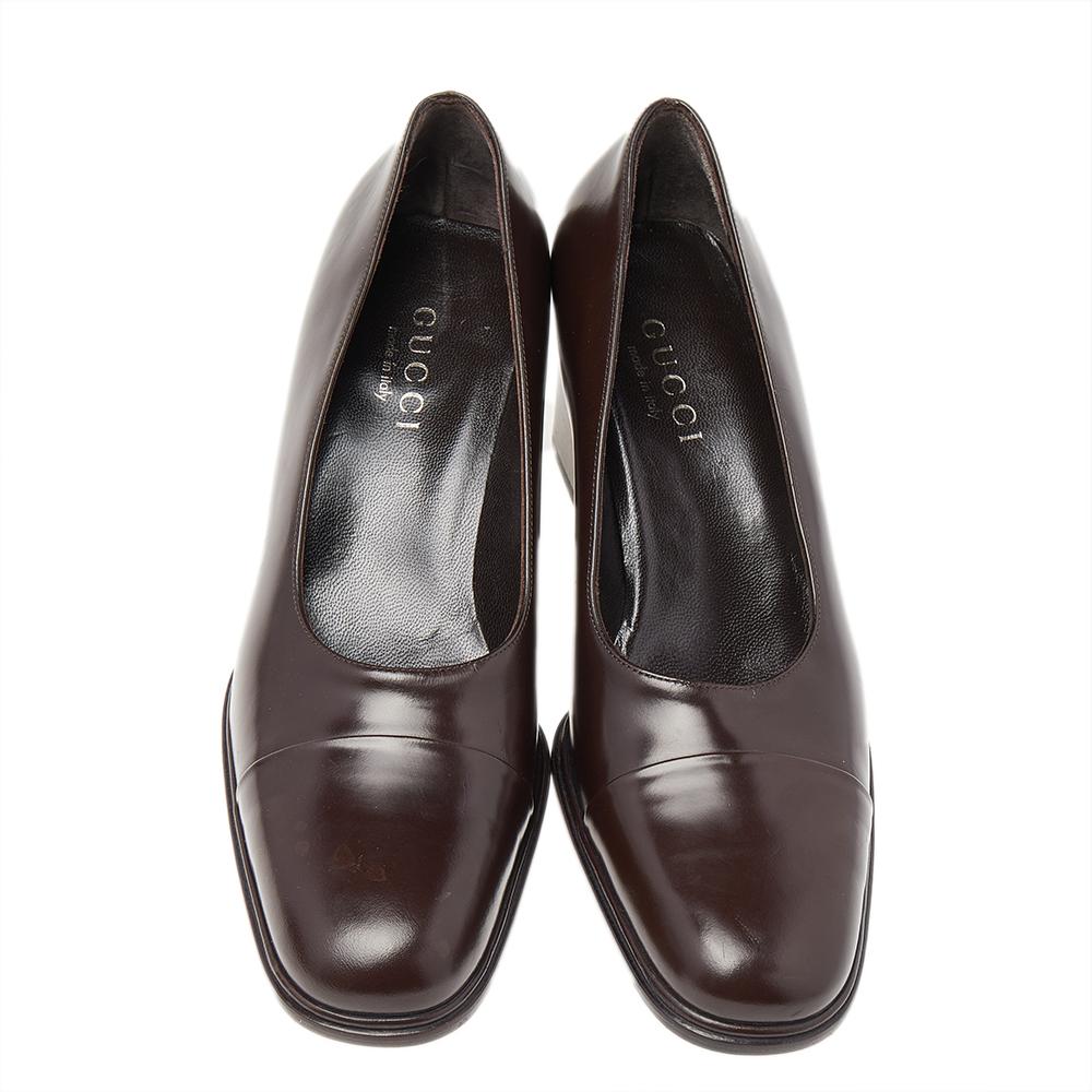 dark brown leather heels