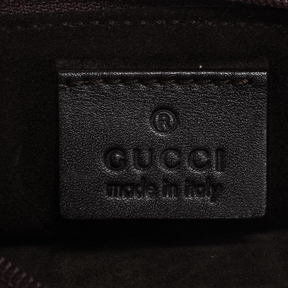 Gucci Dark Brown Leather Vintage Metal Handle Shoulder Bag 3