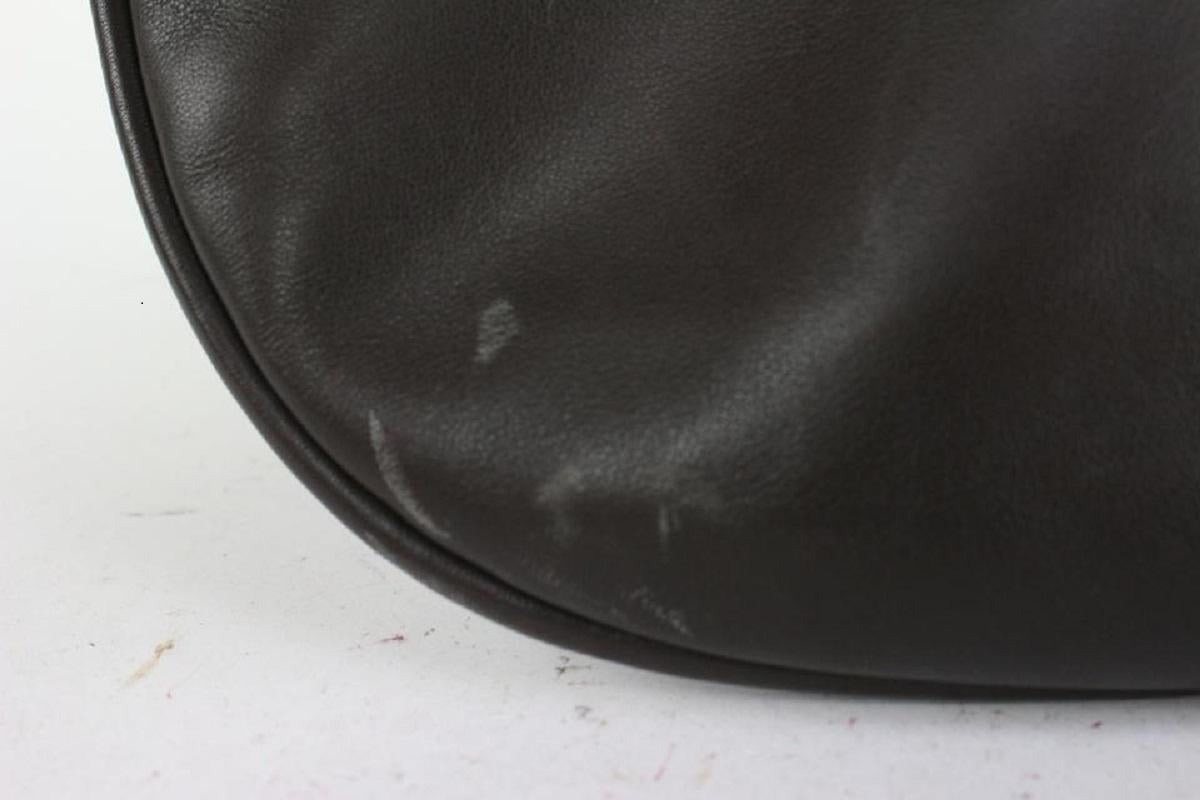 Gucci Dark Brown Leather Web Messenger Hobo Bag 1GG99 For Sale 4