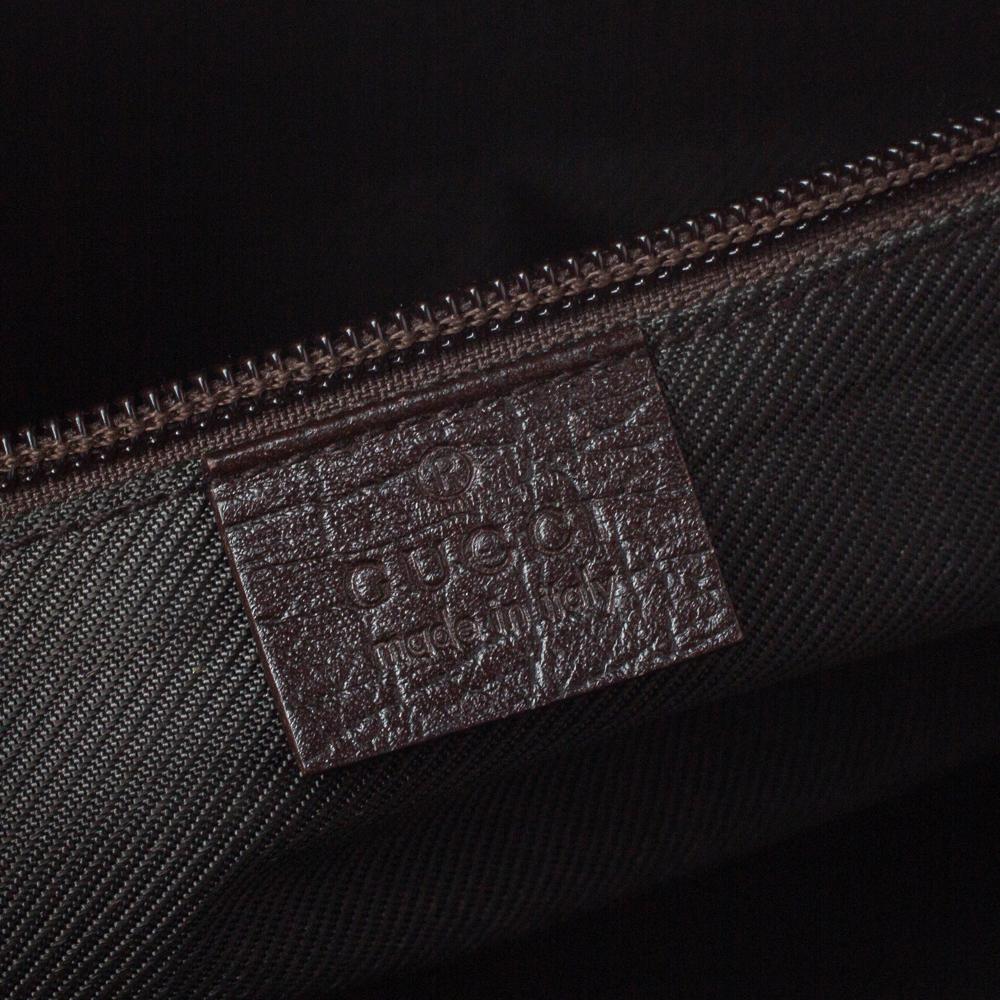Gucci Dark Brown Leather Zip Satchel 6