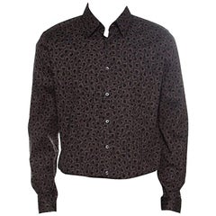 Gucci Dark Brown Leopard Printed Cotton Button Front Shirt 3XL