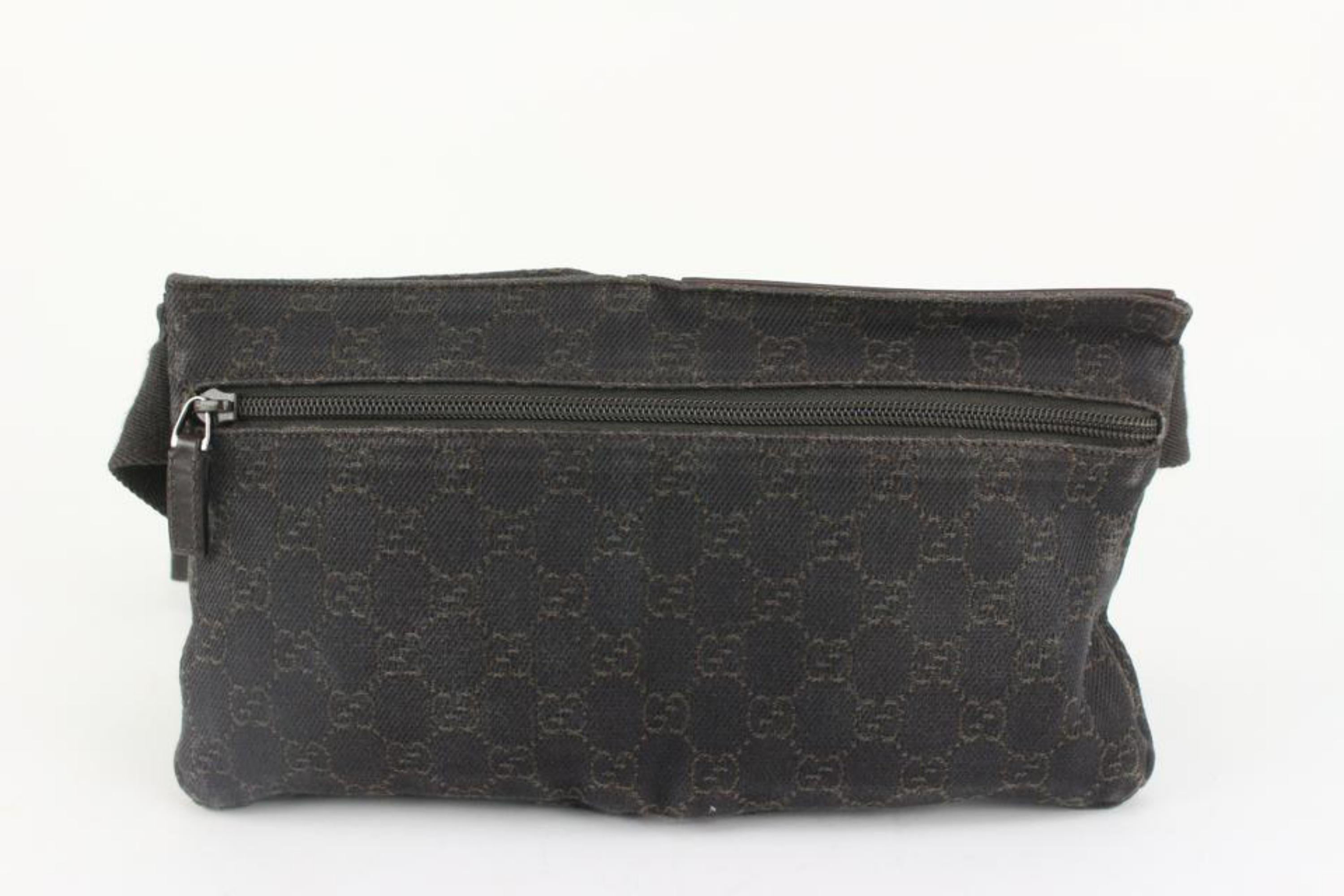 Gucci - Sac ceinture Monogram GG marron foncé emballé dans la taille 123g32 en vente 5