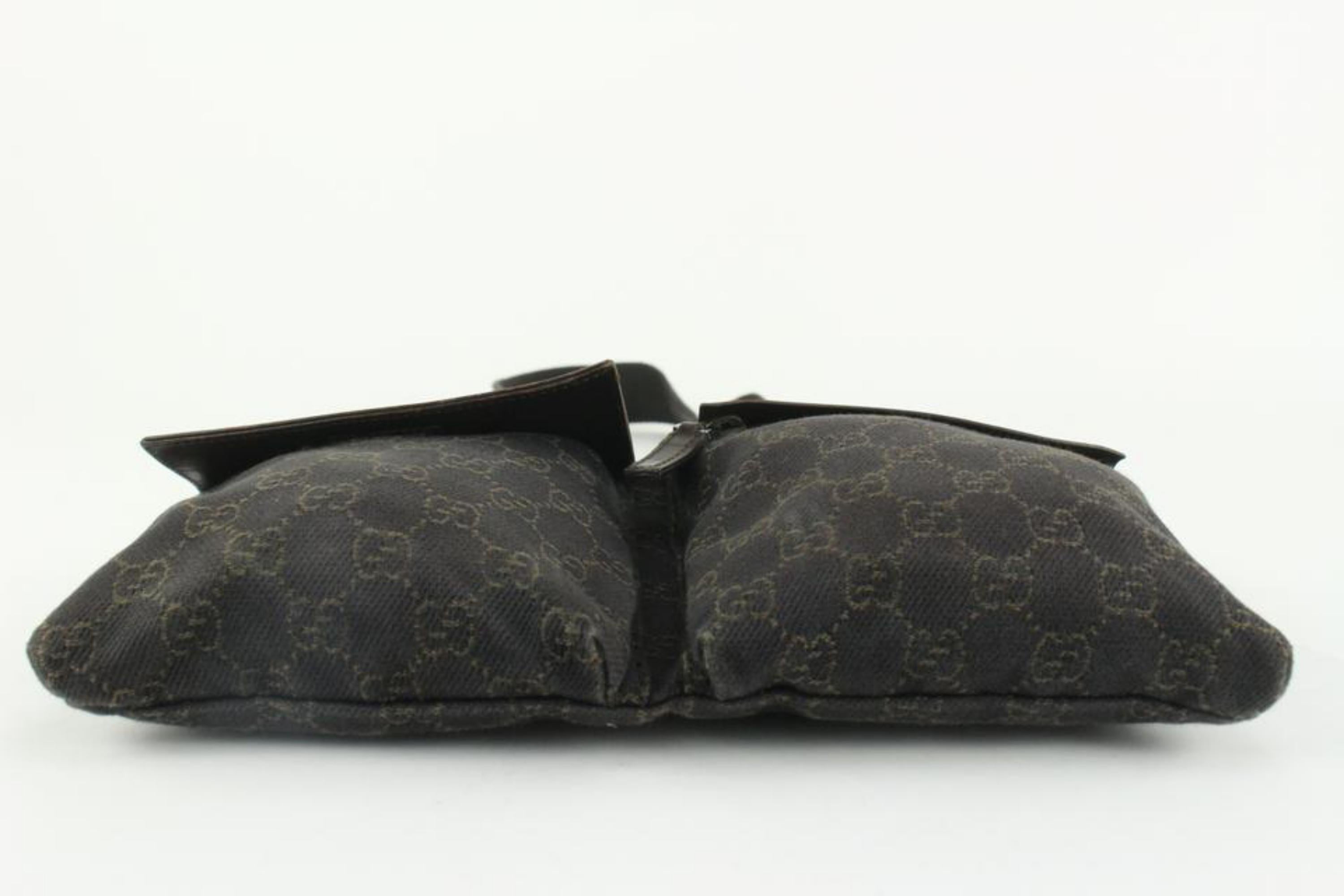 Gucci Dark Brown Monogram GG Belt Bag Waist Pack Bum Pouch 123g32 For Sale 1