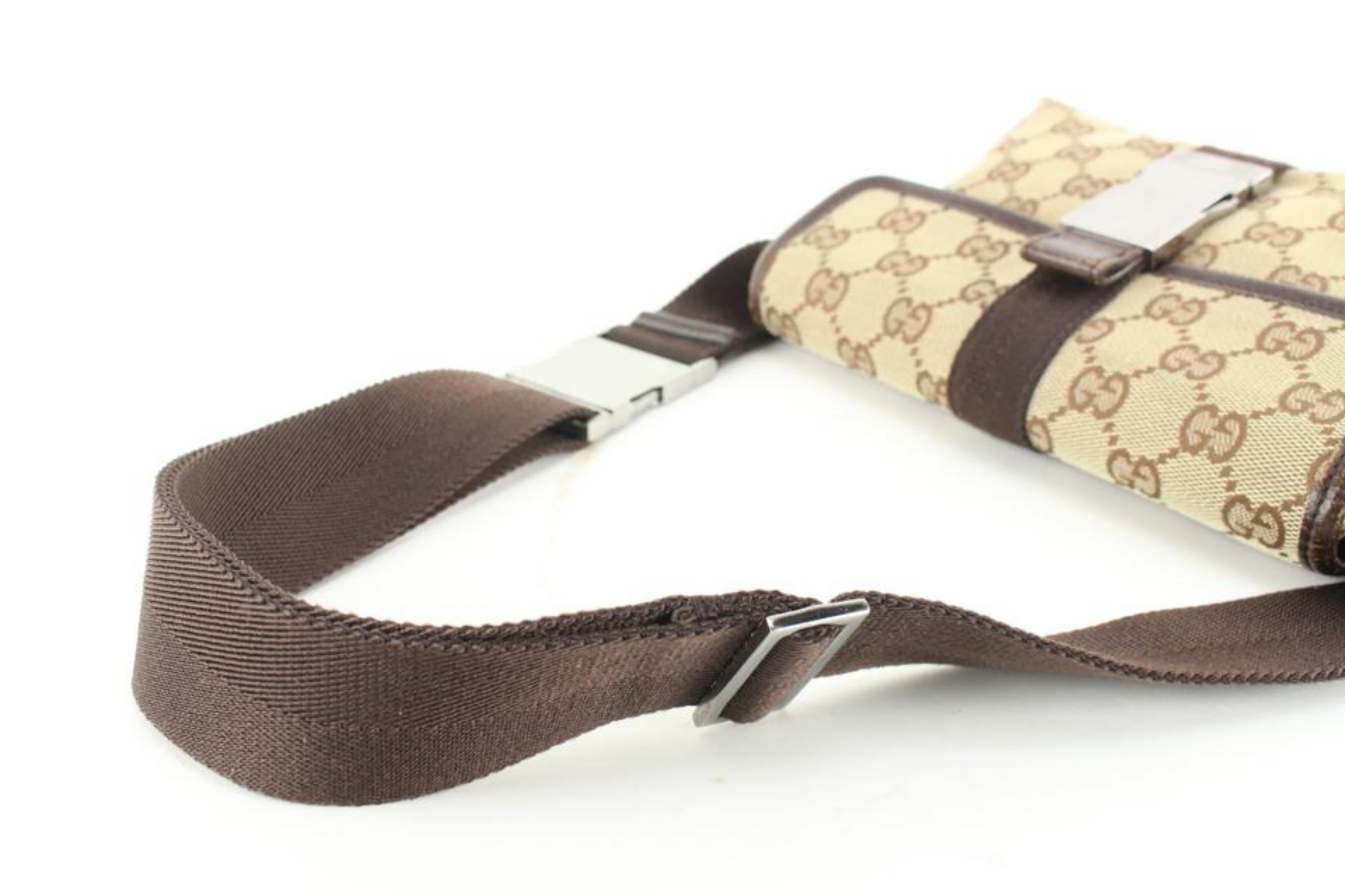 Gucci Dark Brown Monogram Waist Pouch Bag Belt Pack 1g75a 8