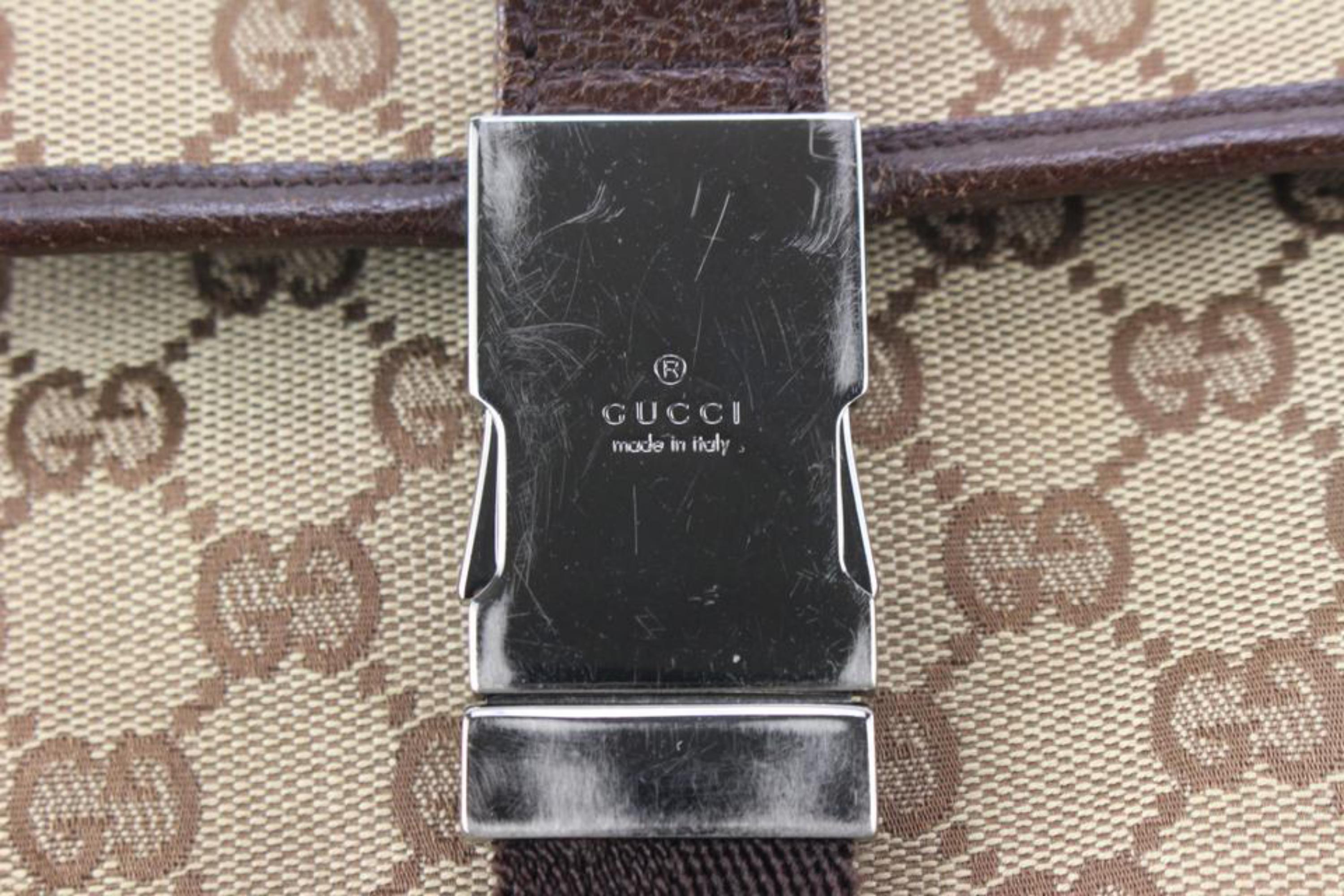 Gucci Dark Brown Monogram Waist Pouch Bag Belt Pack 1g75a In Good Condition In Dix hills, NY