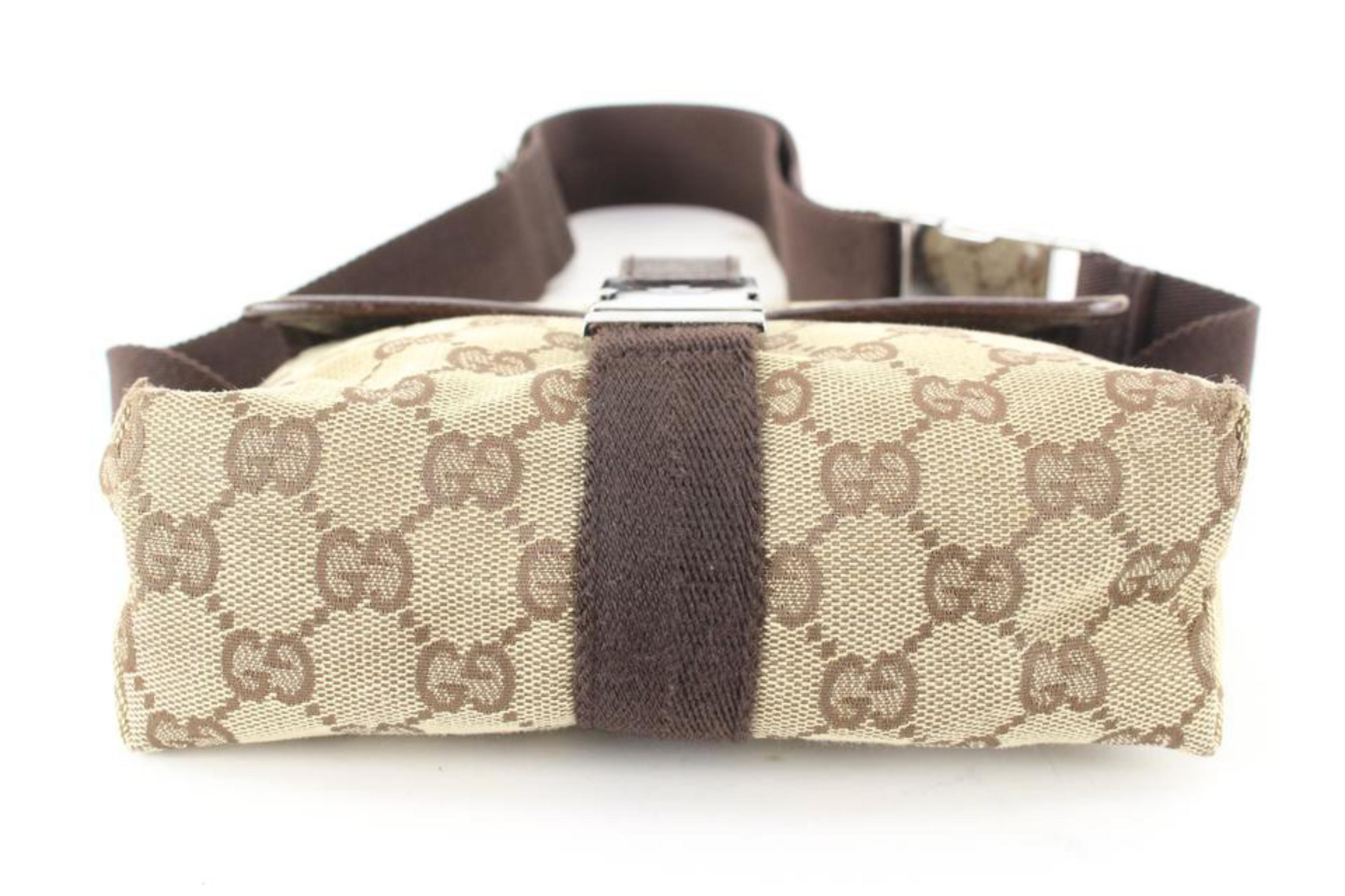 Gucci Dark Brown Monogram Waist Pouch Bag Belt Pack 1g75a 3
