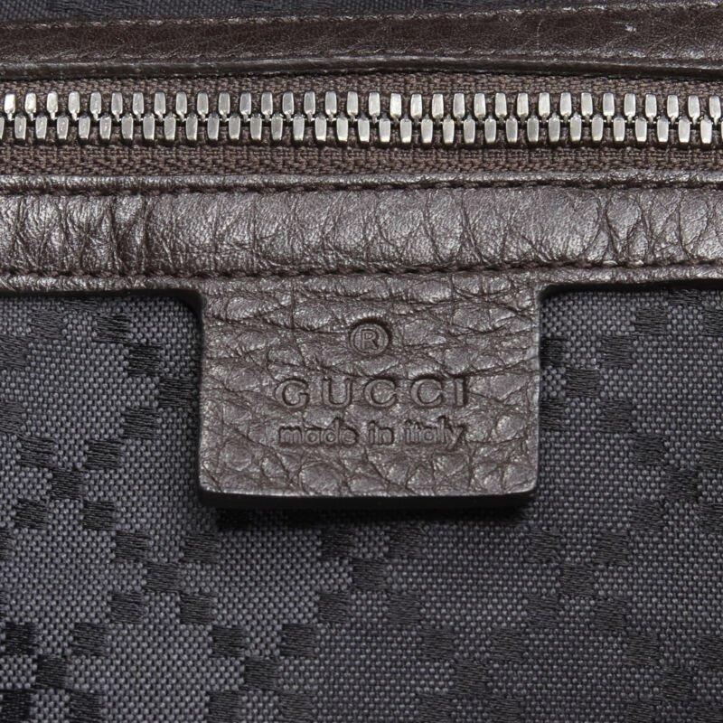 GUCCI dark brown pebble leather Bamboo turnlock pocket flap backpack bag 6