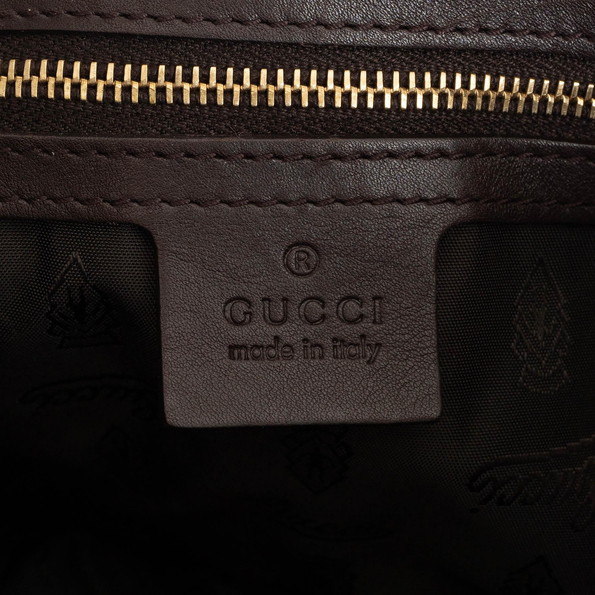 GUCCI dark brown PYTHON INDY LARGE Hobo Bag For Sale 2