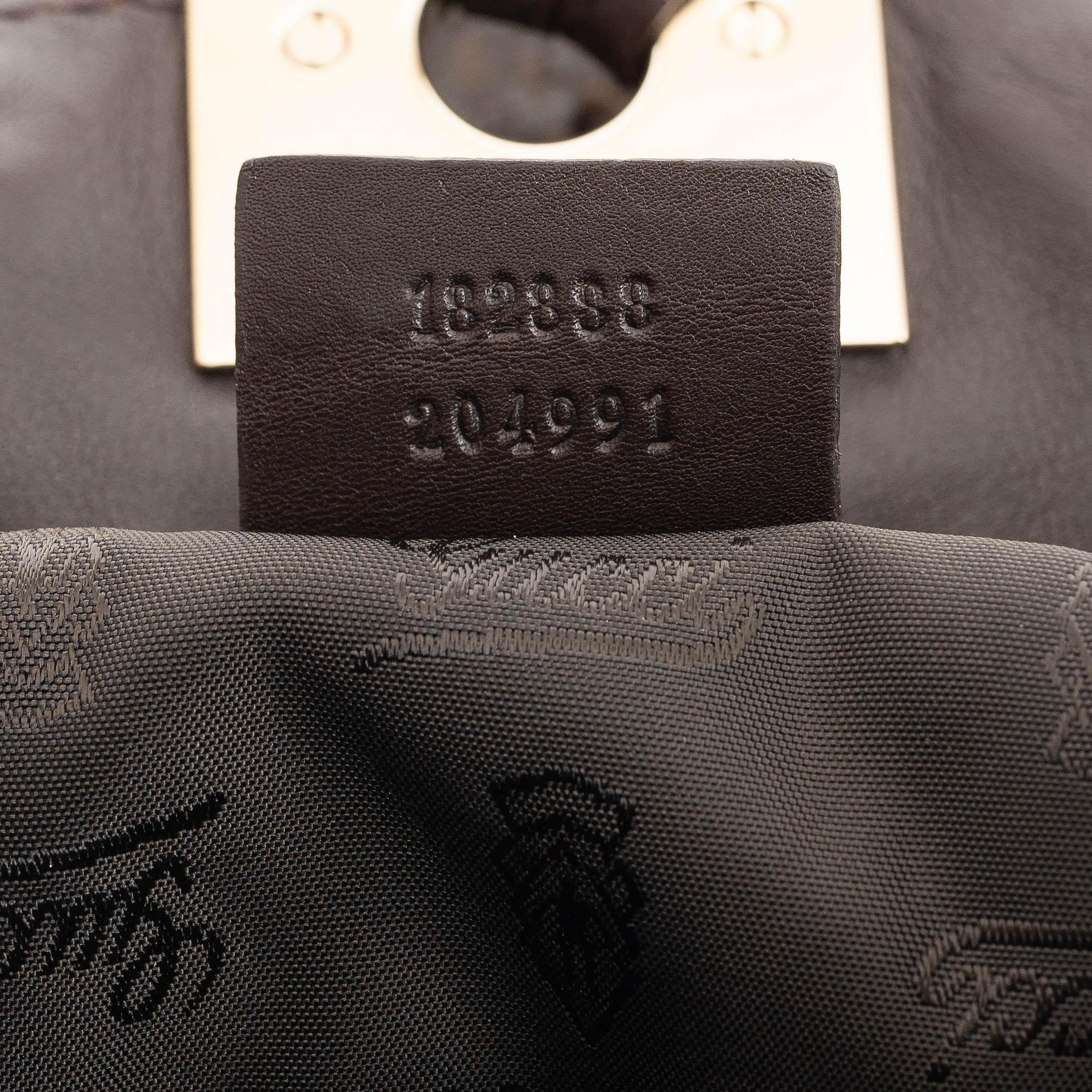 GUCCI dark brown PYTHON INDY LARGE Hobo Bag For Sale 3