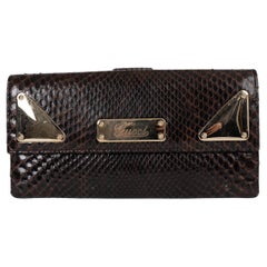 Gucci Portafoglio INDY in pelle marrone scuro PYTHON