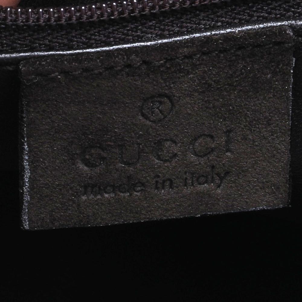 Gucci Dark Brown Suede And Leather Shoulder Bag 4