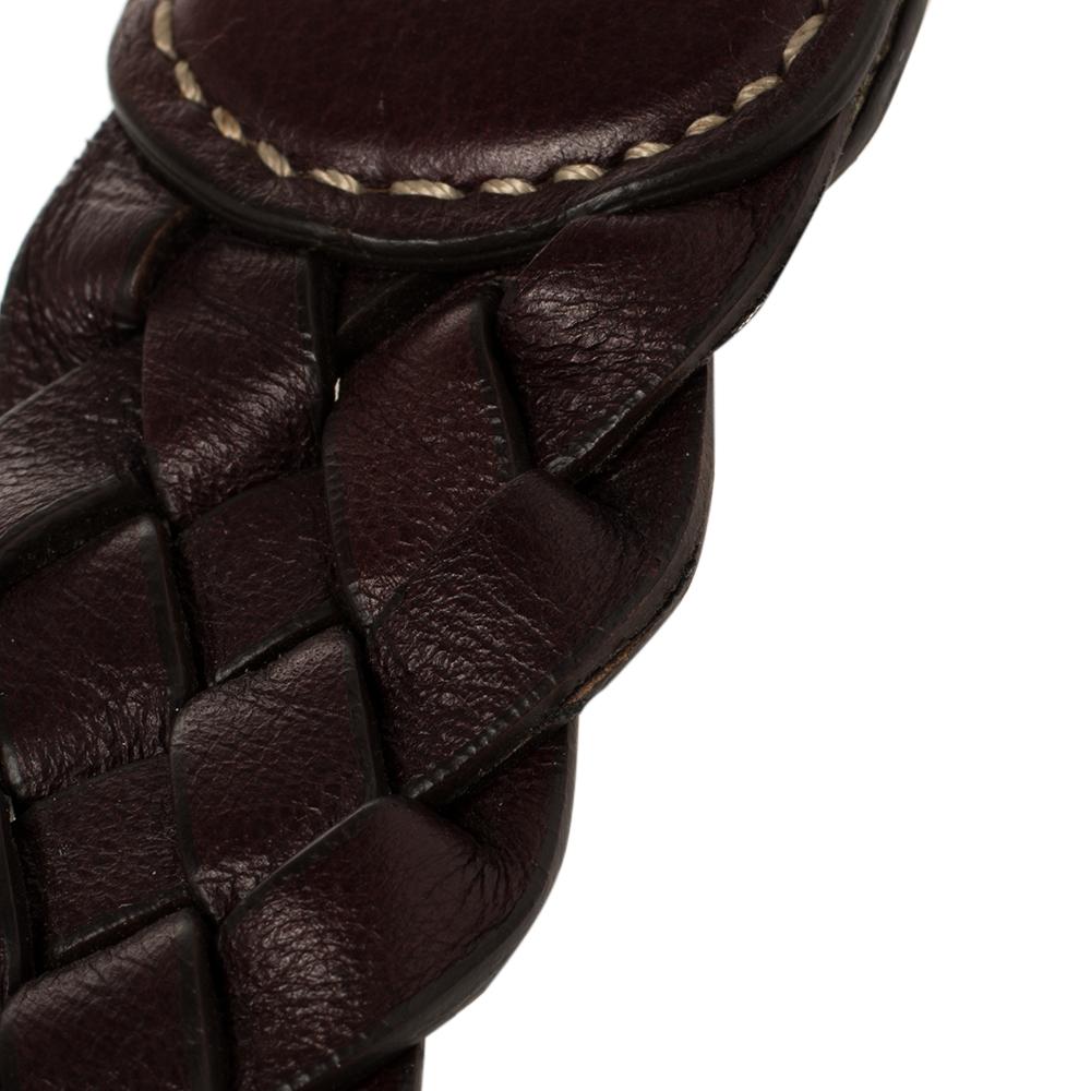 Gucci Dark Burgundy Leather Braided Strap Shoulder Bag 4