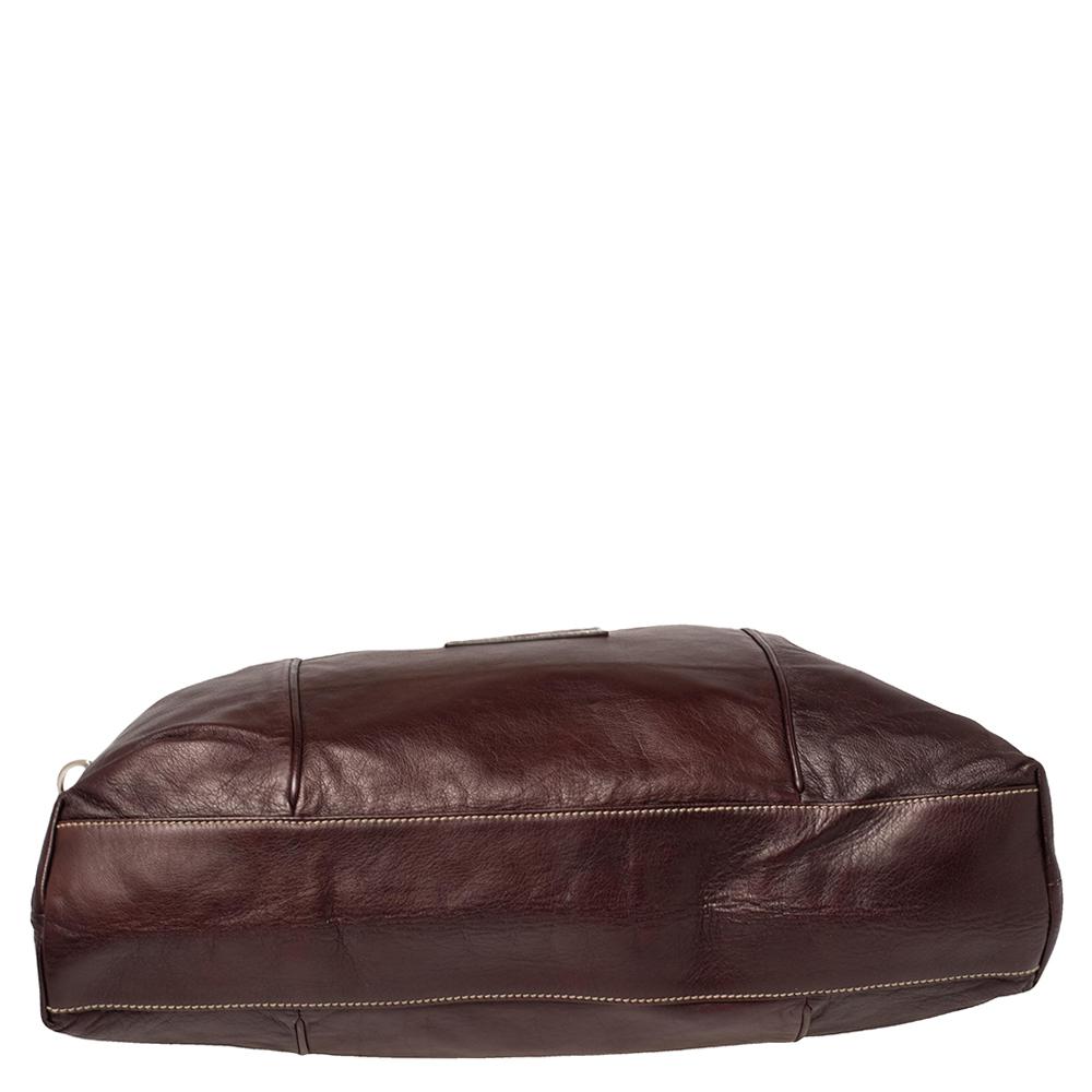 Gucci Dark Burgundy Leather Braided Strap Shoulder Bag In Good Condition In Dubai, Al Qouz 2