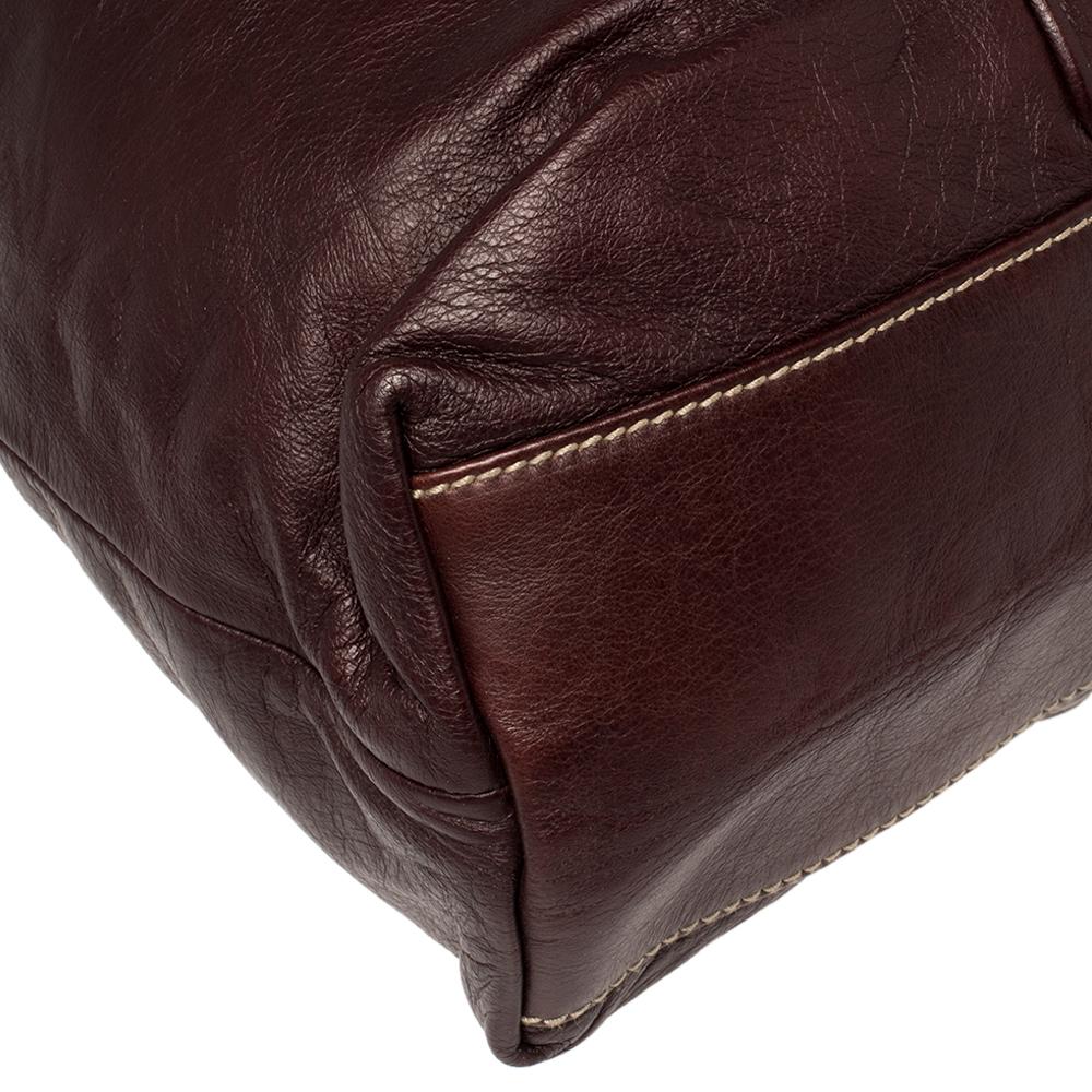 Women's Gucci Dark Burgundy Leather Braided Strap Shoulder Bag