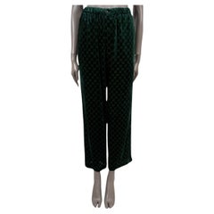 GUCCI dark green 2021 GG DEVORE VELVET PAJAMA Pants S