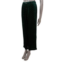 GUCCI dark green 2021 GG DEVORE VELVET PAJAMA Pants XS