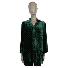 GUCCI GG DEVORE Chemise PAJAMA en velours vert foncé 2021