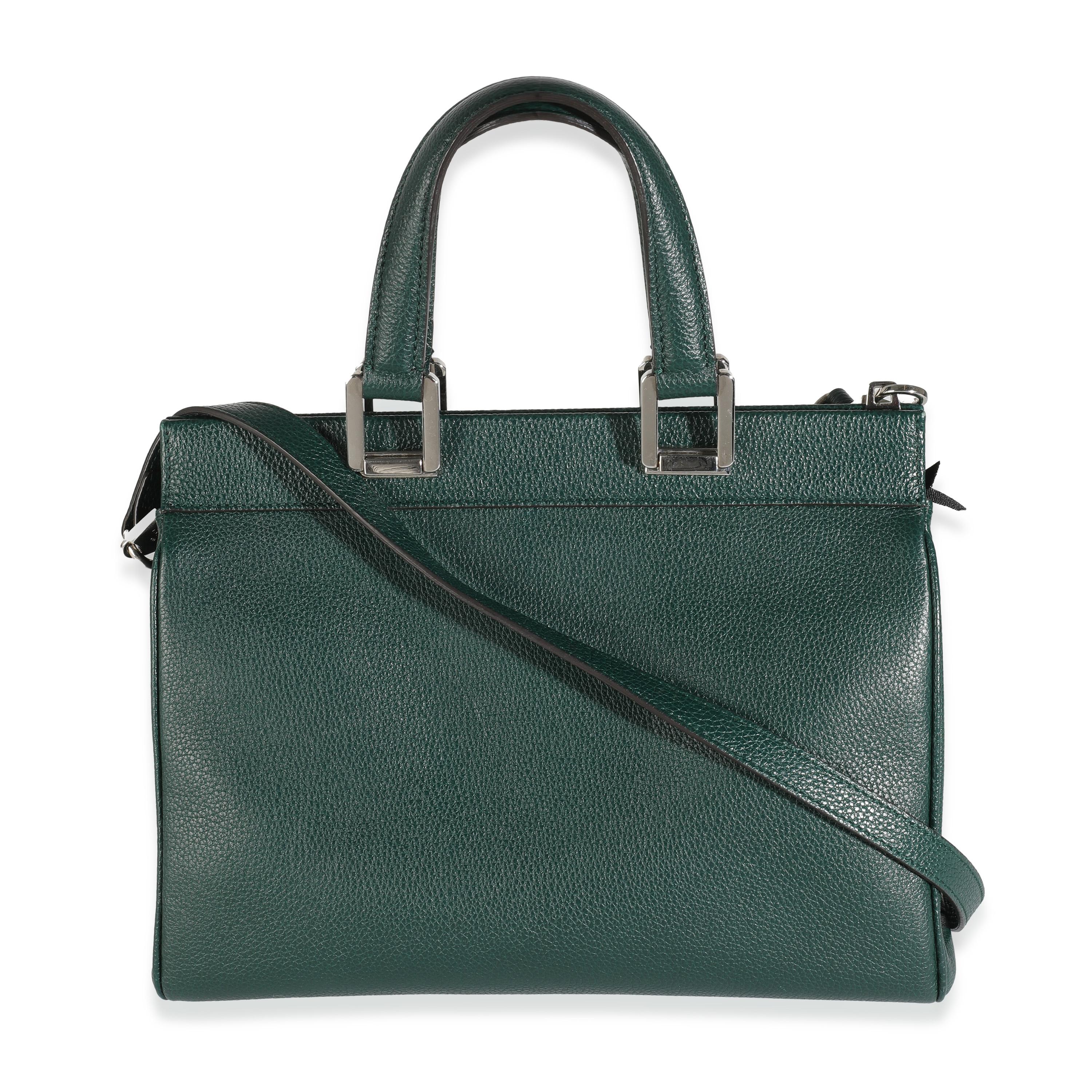 Listing Title: Gucci Dark Green Grainy Calfskin Small Zumi Top Handle Bag
SKU: 144163
Condition: Pre-owned 
Condition Description: The green and red Gucci Web was created in 1964 and has since been considered a recognizable signature of the house.