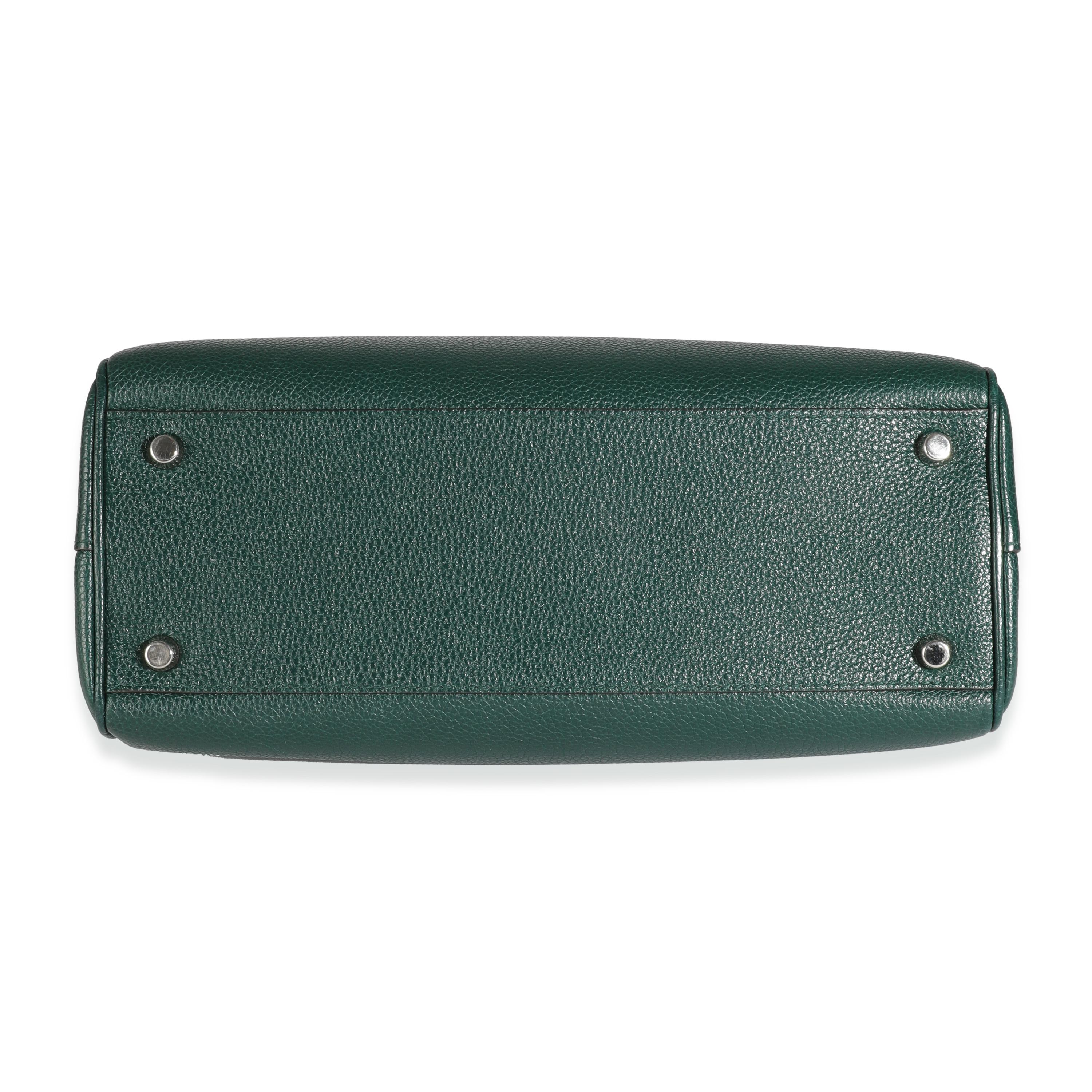 Women's or Men's Gucci Dark Green Grainy Calfskin Small Zumi Top Handle Bag For Sale