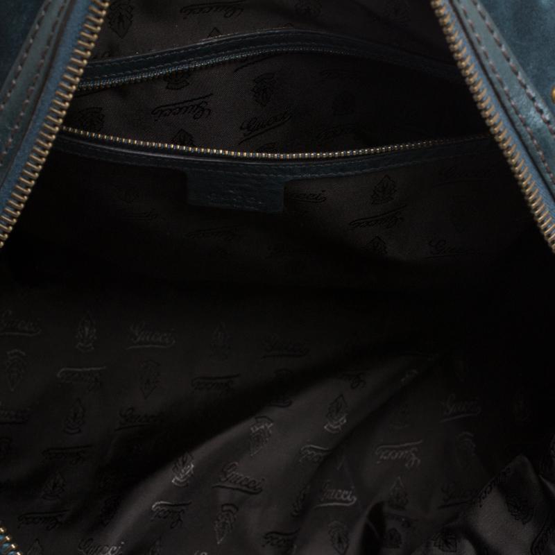 Women's Gucci Dark Green Suede and Leather Large Babouska Indy Boston Bag