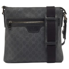 Gucci Dark Grey GG Supreme Canvas Messenger Bag