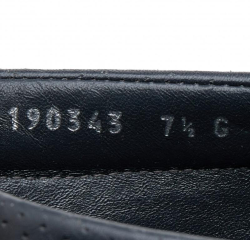 Gucci Dark Grey Leather Web Detail Slip On Loafers Size 41.5 For Sale 3