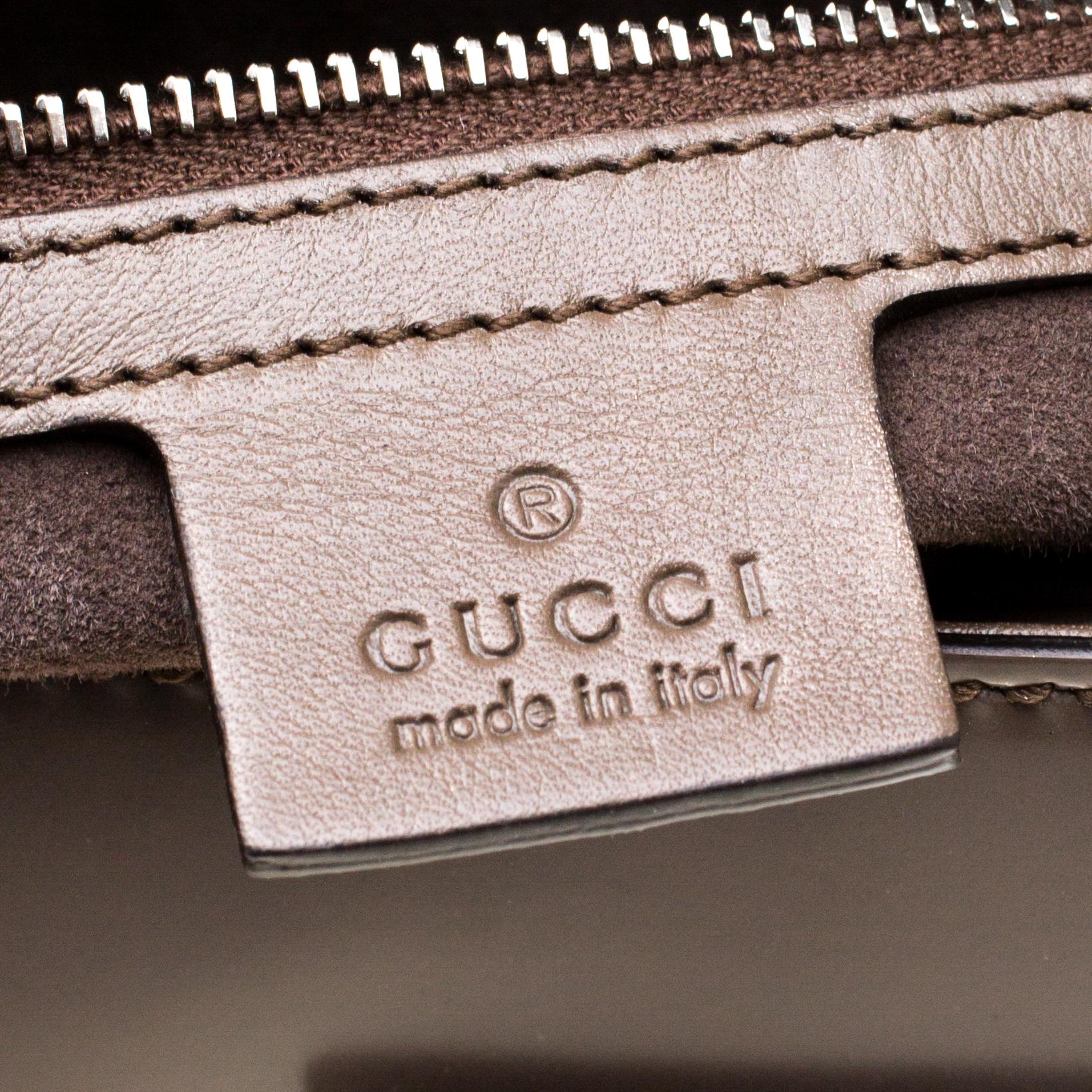 Gucci Dark Grey Patent Leather Lady Lock Bamboo Satchel 5