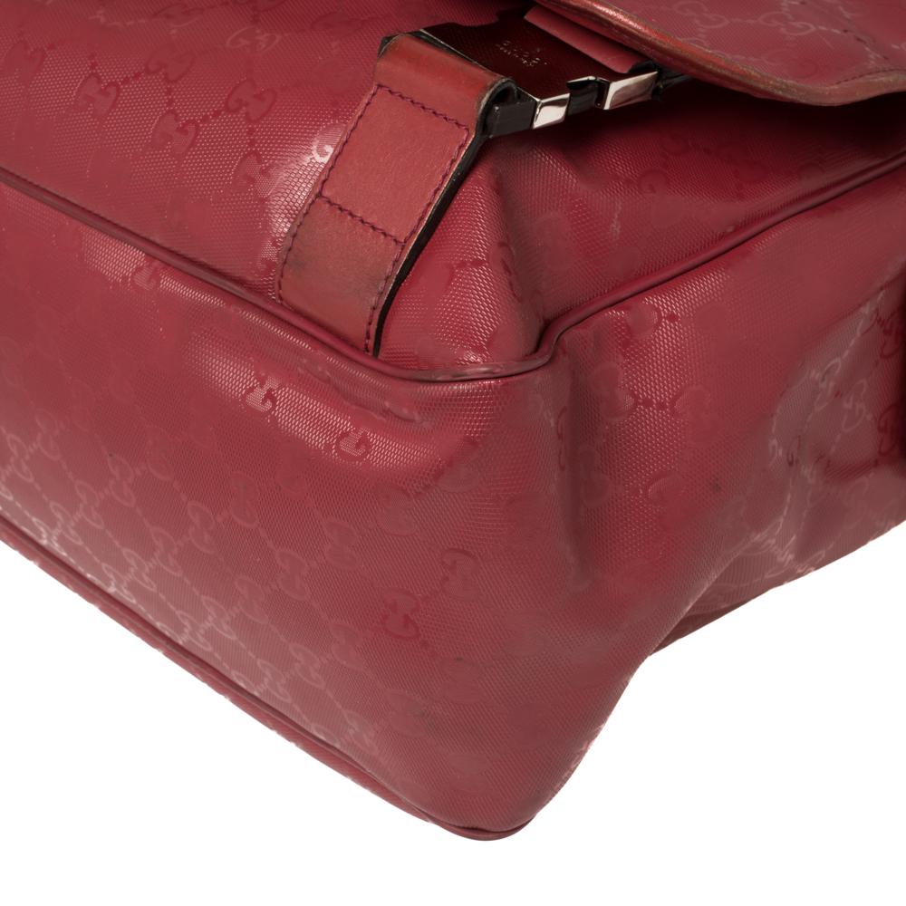 Gucci Dark Pink GG Imprime Coated Canvas Messenger Diaper Bag 2
