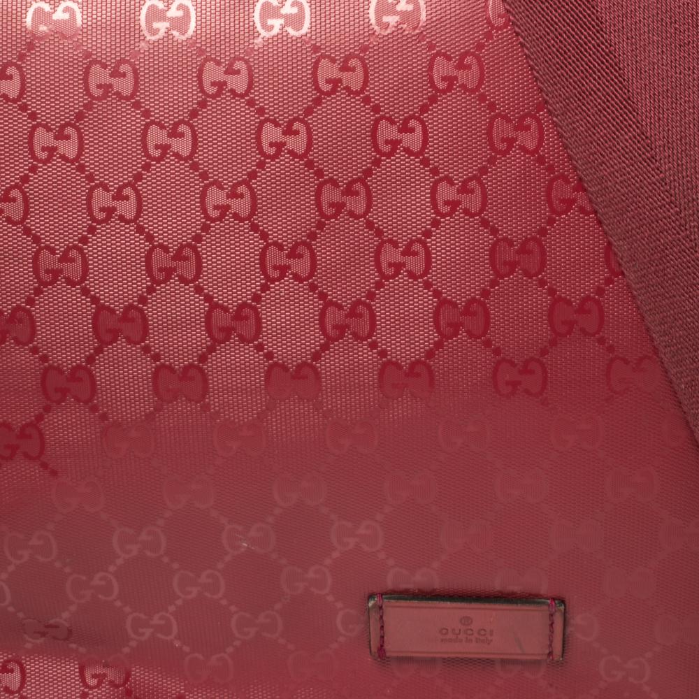 Gucci Dark Pink GG Imprime Coated Canvas Messenger Diaper Bag 1
