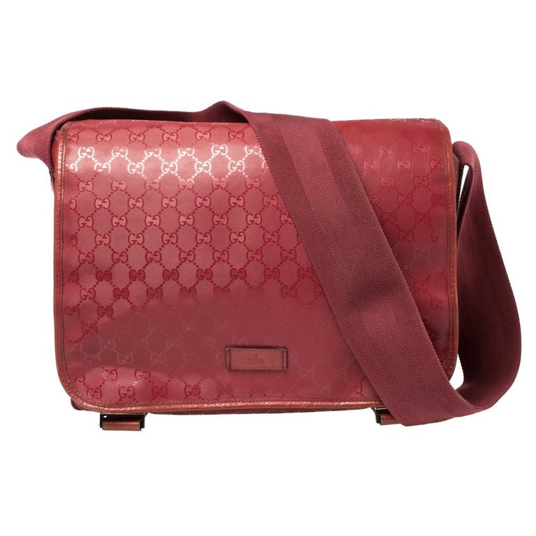 Gucci Dark Pink GG Imprime Coated Canvas Messenger Diaper Bag at 1stDibs