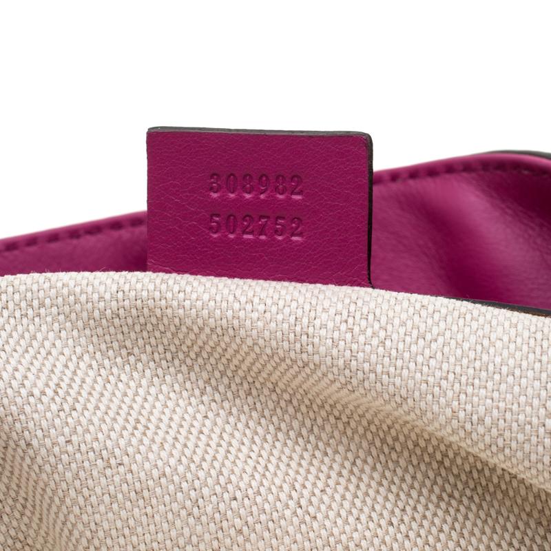 Gucci Dark Pink Patent Leather Medium Soho Tote 6