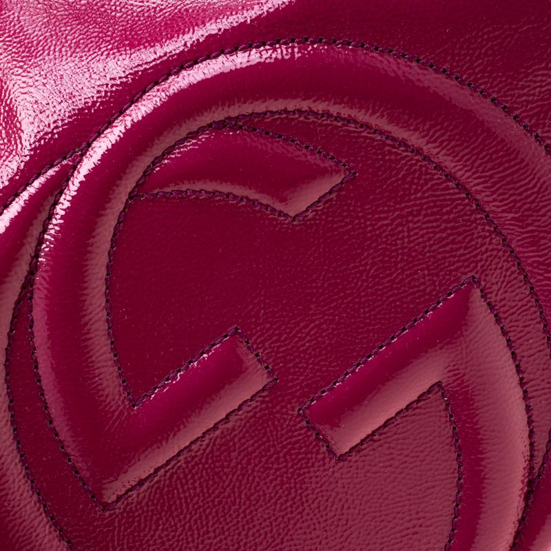 Gucci Dark Pink Patent Leather Medium Soho Tote 1